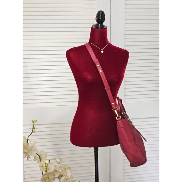 Annabel Ingall Women's Red Leather Ella Whipstitch Tote Bag Medium 2001 - Picture 5 of 15